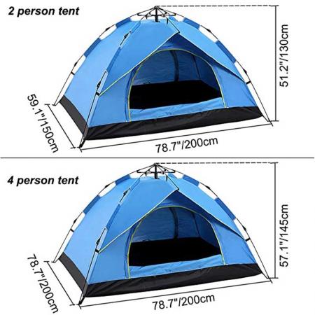 Extérieur étanche 2-3 personnes camping randonnée plage militaire pliant automatique popup tente de camping instantanée
 