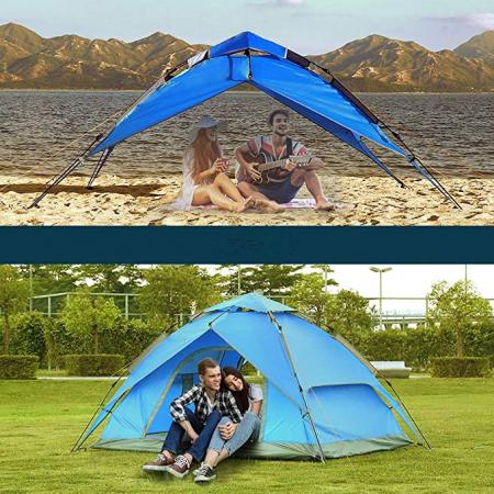 Tentes de camping portables familiales automatiques imperméables pour 3 à 4 personnes pour la randonnée en plein air
 