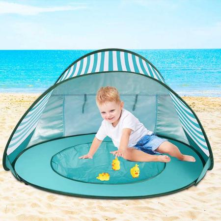 Tente de plage pour bébé Tente de piscine pour bébé Protection UV Abris solaires Mini piscine portable
 