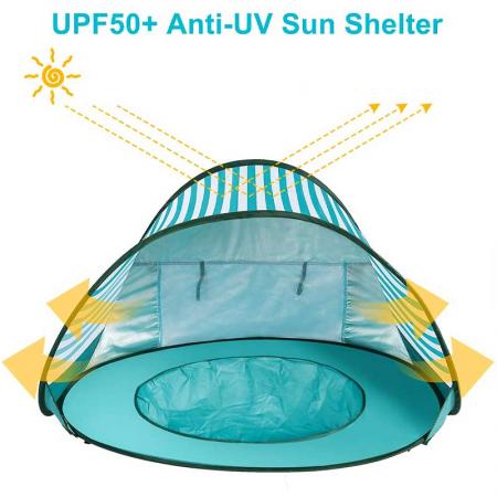 Tente de plage pour bébé Tente de piscine pour bébé Protection UV Abris solaires Mini piscine portable
 