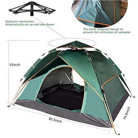 vente en gros 3-4 personnes vitesse entièrement automatique tentes ouvertes en stock double tente de camping tente soleil
 