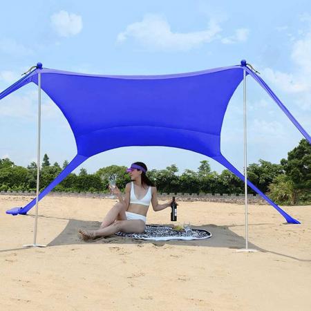auvent en lycra pop up tente de plage auvent pare-soleil UPF50 + avec poteaux en aluminium
 