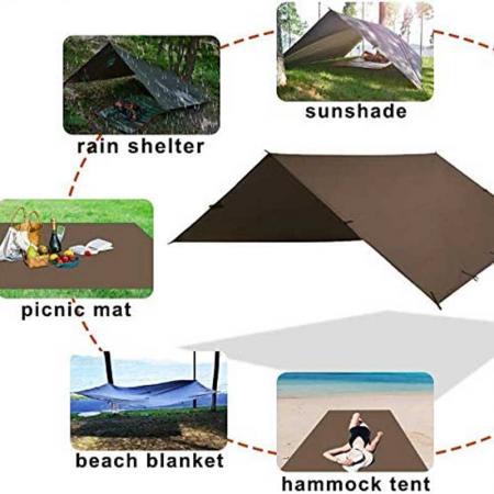 bâche de camping étanche 3m x 3.2m grande bâche de tente hamac
 