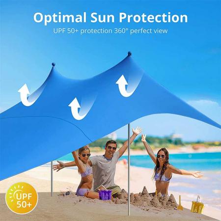 Tente d'ombrage de plage légère et portable avec protection UV
 