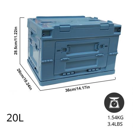 bac de rangement pliable avec couvercle attaché caisse pliante contenant en plastique durable
 