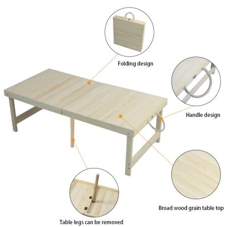 Table de pique-nique pliante en bois de nouvelle conception pour la plage de partie de pique-nique de BBQ de camp
 