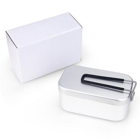 Boîte à lunch alimentaire en aluminium avec poignée Boîte à lunch rectangulaire en aluminium en métal de qualité alimentaire Bento pour le camping en plein air 