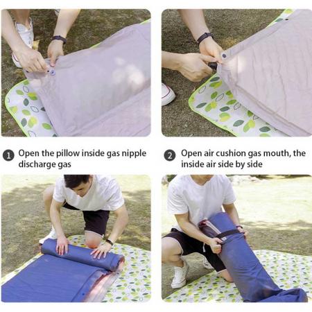 Portable Double Camping Sleeping Pad Étanche Auto Gonflable Tapis Extérieurs pour Camping 