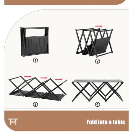 Haute qualité 2 couches/3 couches/4 couches pliant Camping stockage Rack étagère pique-nique multifonctionnel pliable Table extérieure 