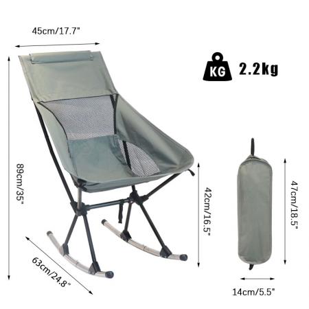 Chaise pliante de camping en gros Chaise inclinable à bascule extérieure Chaise de pêche pliable Furnture 