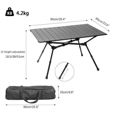 2023 nouvelle Table de Camping pliante Portable Table de plage de pique-nique en aluminium pliable en plein air avec barre en X Stable 