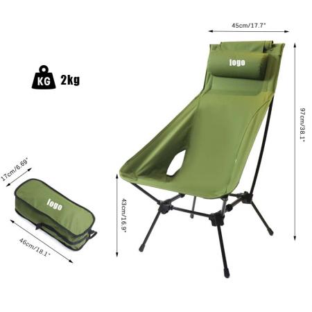 Chaise de Camping  dossier haut, chaise d'extrieur lgre et portative en aluminium, chaises de plage pliantes, vente en gros 