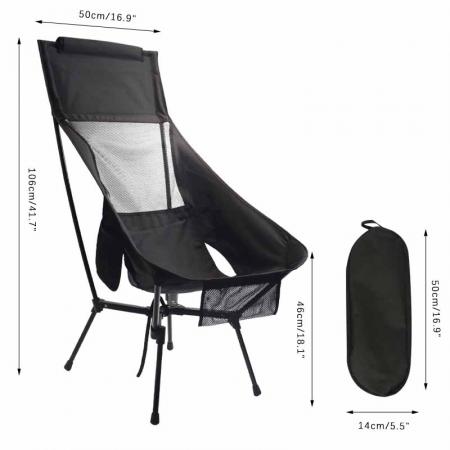 Chaise pliante de Camping, sac à dos haut, chaise d'extérieur de pêche, chaises de plage pour adultes 