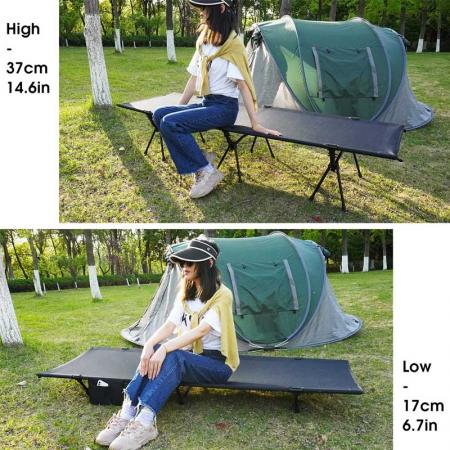 Lit pliant compact ultraléger pour adultes en camping 