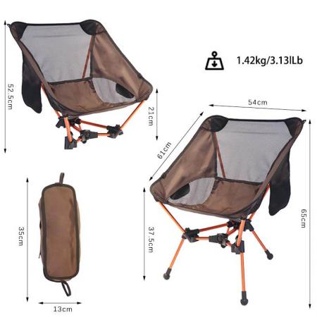 Nouveauté support triangulaire chaise d'extérieur en aluminium chaise pliante Portable pour Camp
         