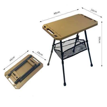 Table carrée tactique pliante portative compacte de pique-nique extérieur pliable
         