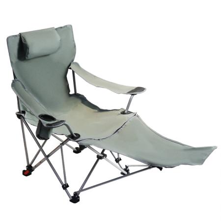 Chaise longue pliante inclinable portative avec logo personnalisé avec repose-pieds amovible 