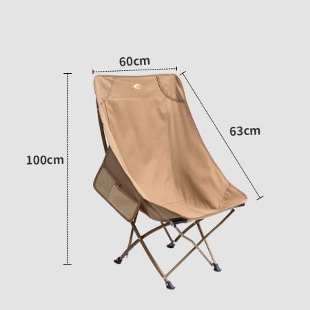 Chaise de camping ultralégère à dossier haut avec sac de transport 