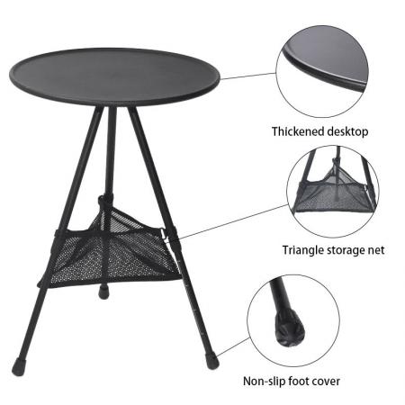 Table de pique-nique de Camping ronde et pliable, légère, pour la pêche à la plage 