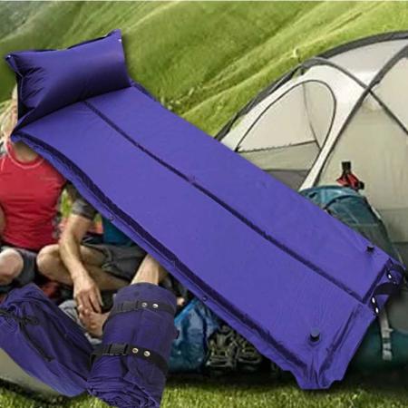 Coussin de couchage léger et imperméable auto-gonflant avec oreiller pour tapis de randonnée de Camping 