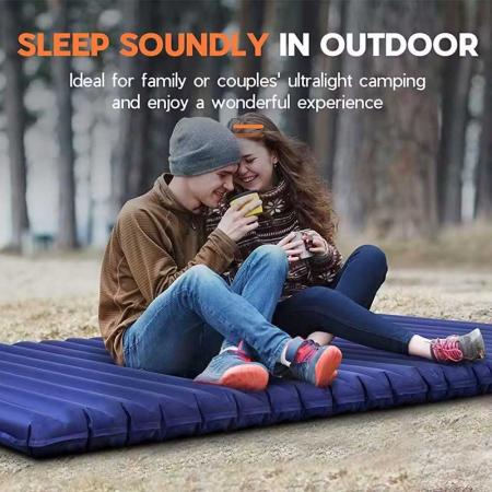 Tapis de couchage de camping gonflable ultraléger avec pompe à pied intégrée 