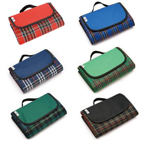 Tapis de pique-nique extérieur en tissu Oxford à carreaux avec LOGO personnalisé, tapis de Camping résistant à l'humidité 