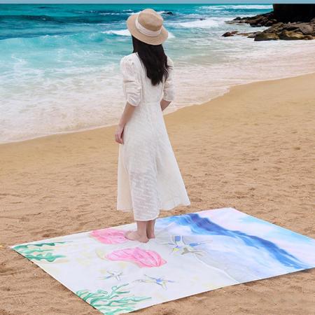 Tapis de plage léger, tapis de pique-nique extérieur, tissu imperméable résistant à l'humidité 