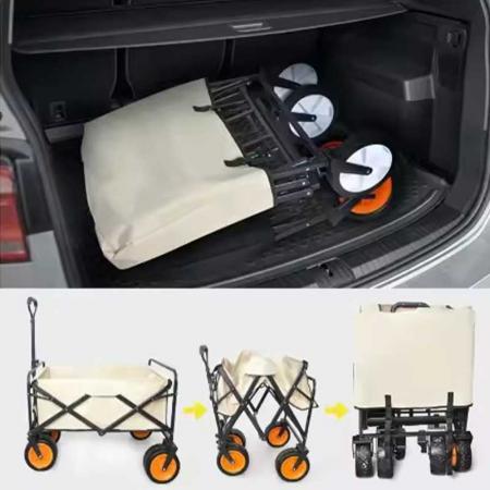 Chariot utilitaire extérieur pliable de jardin de roue étroite de 5 pouces avec le bureau 