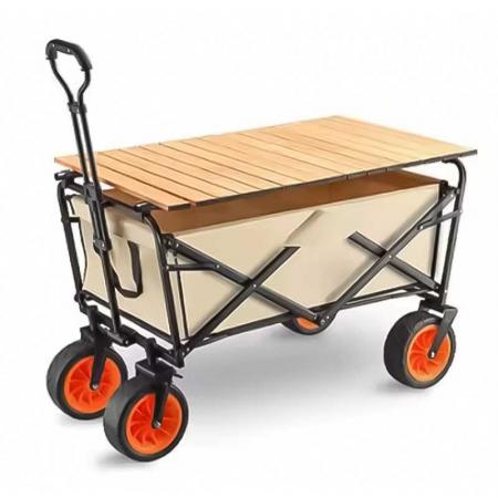 Chariot utilitaire extérieur pliable de jardin de roue étroite de 5 pouces avec le bureau 