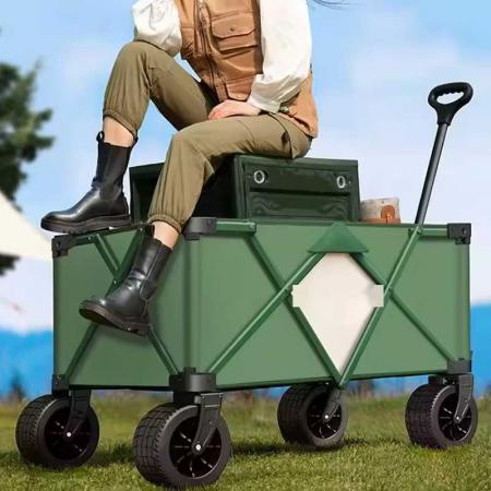 Chariot utilitaire de jardin extérieur pliable à roues universelles de 8 pouces avec toit 