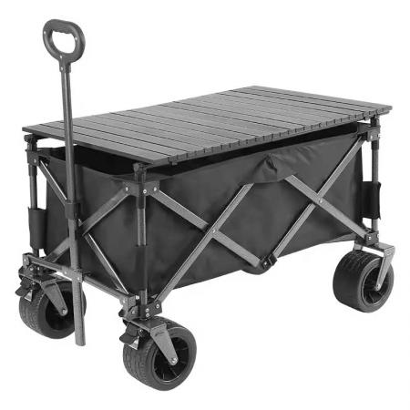 Chariot utilitaire de jardin extérieur pliable de 8 pouces avec bureau 