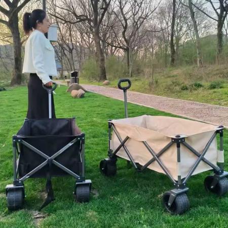 Chariot utilitaire de jardin extérieur pliable de 8 pouces avec bureau 