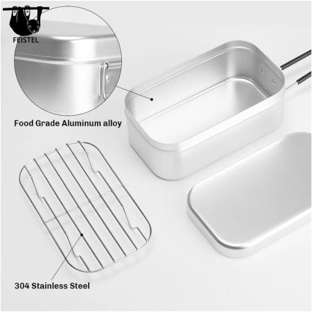 Boîte à Bento chauffante en aluminium japonaise portative extérieure 