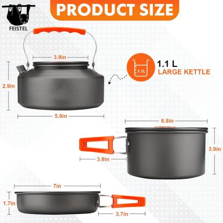 Ensemble d'ustensiles de cuisine portables pour pique-nique de Camping, combinaison de vaisselle pour 2 à 3 personnes 