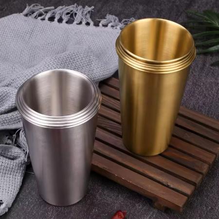 Tasse d'eau en acier inoxydable 304, 600ml, 350ml, tasse de bière en métal 