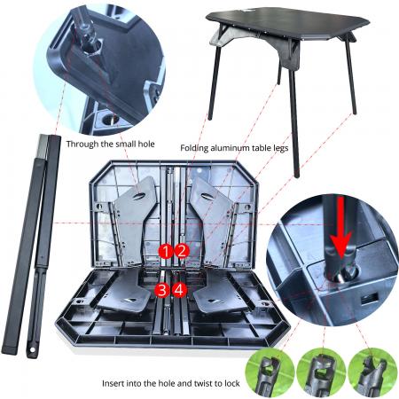 Table de camping légère et polyvalente, portative et polyvalente, à vie
     