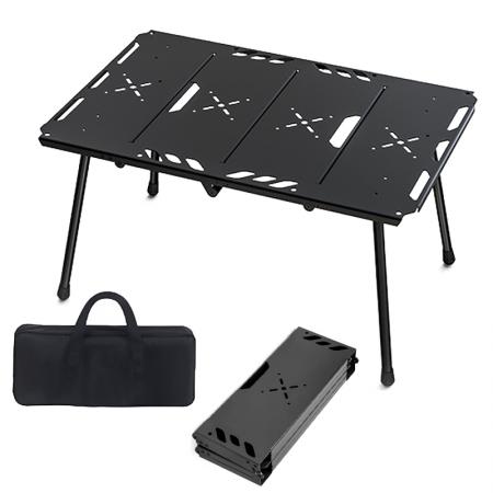 Kit de table de camping pliante extérieure IGT avec sac de transport pour la randonnée, barbecue, fête, plage 