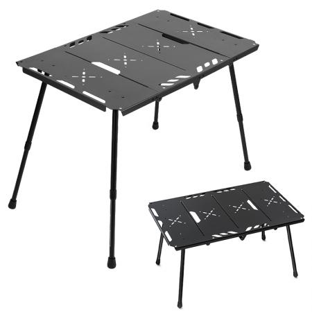 Kit de table de camping pliante extérieure IGT avec sac de transport pour la randonnée, barbecue, fête, plage 