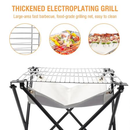 Grill pliant portable extérieur tire-ignifuge 