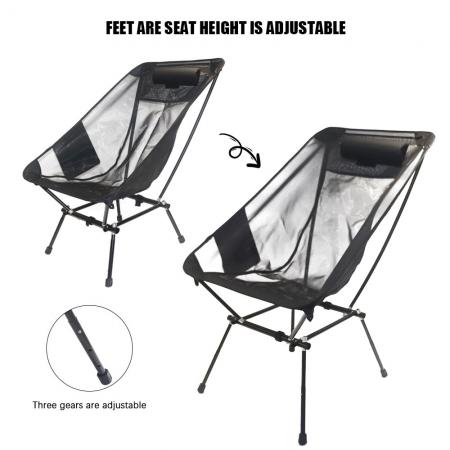 camping picnic black nylon mesh lightweight metal outdoor foldable beach chairs 