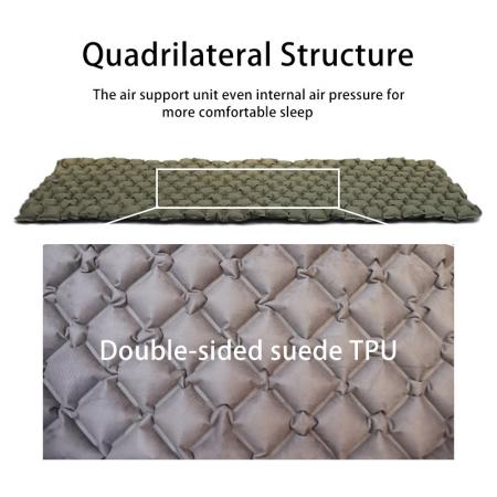 ultralight double sided suede waterproof tpu inflatable camping sleeping pad