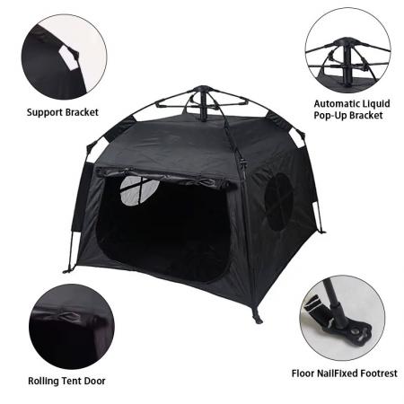 Tente de camping portable pour animaux de compagnie, niche pour chien pliable et automatique, résistante à la pluie et au soleil