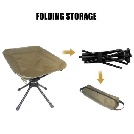 Chaise pivotante à 360° ultralégère et portable pour la plage, le camping, la pêche et le camping 