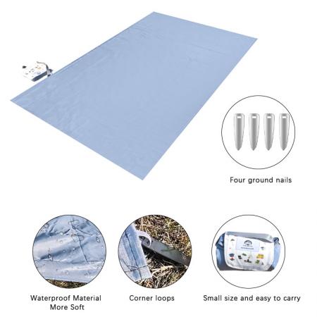 Tapis de plage imperméable et portable, résistant au sable, en tissu Oxford, avec sac de transport, OEM