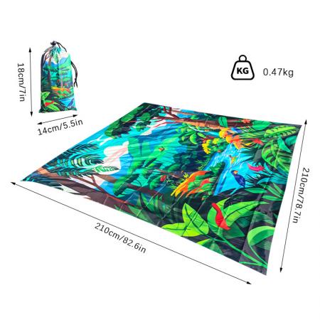 Grand tapis de pique-nique imperméable imprimé personnalisé pour randonnée, camping, plage 