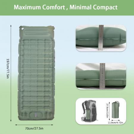 Matelas gonflable léger pour camping, équipement de plein air, matelas de couchage de voyage 