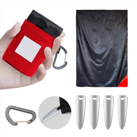 Couverture de poche compacte et légère en nylon Ripstop imperméable et adaptée à la poche 