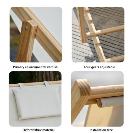 Chaise longue pliante en bois pour camping et plage 