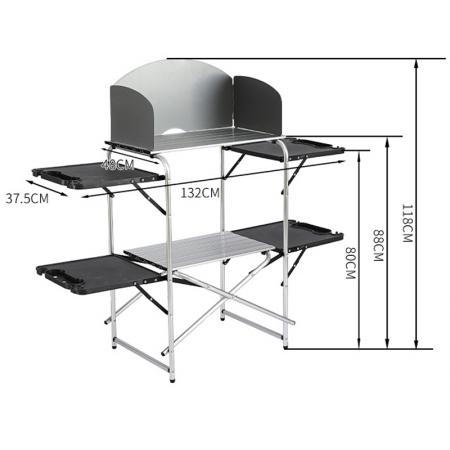 Table pliante multifonctionnelle IGT en alliage d'aluminium pour camping, portable, pour cuisine et salle à manger