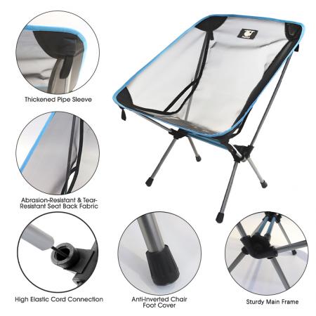 Chaises pliantes légères à double barre pour randonnée, camping, pêche, pique-nique, voyage 